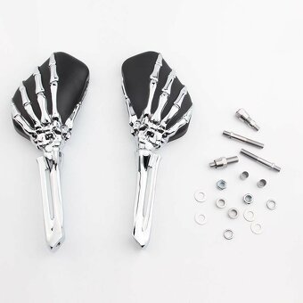Chrom zrcátka chopper,cruiser Skeleton,těžký masív. - 8