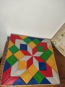 Retro hra, hračka, velká GEOMETRICKÁ MOZAIKA, poštovné 65.- - 8