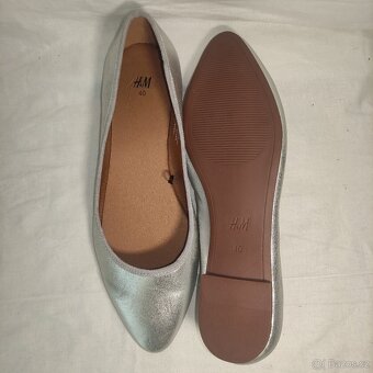 ❗❗H&M, VELIKOST 40, STŘÍBRNÉ BALERÍNY❗❗ - 8