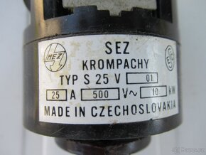 Vypinač TYP S 25 V, nový-selenový usměrňovač Sj 12 6/0,5 - 8