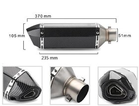 Výfuk carbon - leštěná ocel na moto, skůtr, ATV - 8
