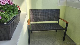 Zahradní lavička- hliník a umělý ratan - 8