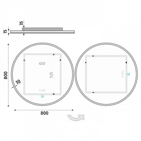 KULATÉ LED ZRCADLO PR.800 s dotykovým senzorem - 8