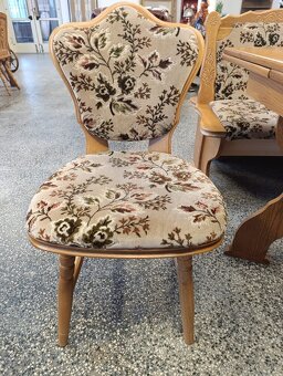 Rustikální jídelní set, stůl, 2 židle, lavice, masív - 8
