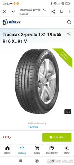 Prodám 4x pneu 195/55r16 cena za vsechny - 8