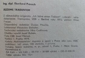 Prodám 2 zachovalé publikace o vozu TRABANT - i jednotlivě - 8