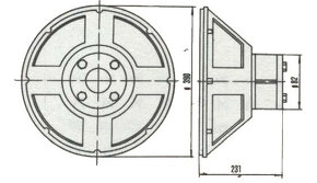 1ks Tesla ARN938 15" hifi basák na gumě, nově repasovaný - 8