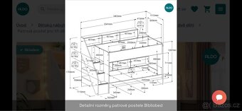 Patrová postel pro tři děti se šuplíkem Bibliobed - 8