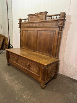 Starožitná dubová lavice (134022) - 8