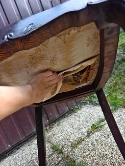 Starožitná židle s výpletem, pérová - 8