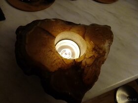 Svícny na čajovou svíčku kámen přírodní achát - 8