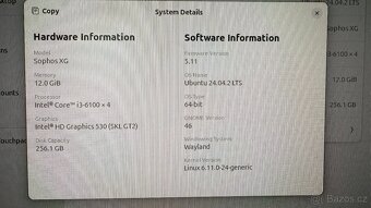 SOPHOS XG310 FW HW, 12GB RAM, SSD 256GB, CPU I3 - 8