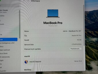 MacBook Pro 16” M1 Pro 16Gb RAM, 1Tb SSD v záruce - 8