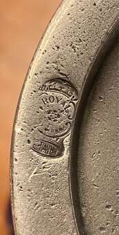 Starožitný Cínový A Skleněný Dekorativní Stůl Z Francie - 8