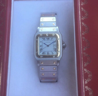 CARTIER Santos SteelGold 75018 Kt pánské hodinky Unisex bílý - 8