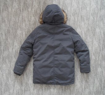 Modrá bunda bundička s kožíškem - 152 - 8