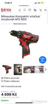 Milwaukee M12 Kompaktní vrtačka/šroubovák Nová na prodej - 8