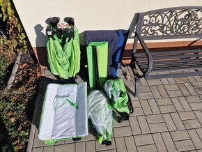 Cestovní postýlka Caretero Grande, zelená barva + matrace - 8