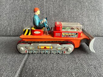 Stará hračka, Buldozer Nomura Toy Company, ne Ites, kdn - 8