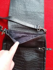 kožená kabelka,vintage kožená taška,menší taška - 8