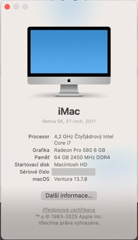 iMac 27" 5K, TOP výbava – i7 / 64 GB / 512 GB SSD + Apple T - 8