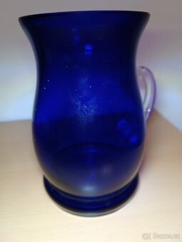Krásný půllitr, masivní kobaltové sklo - 8