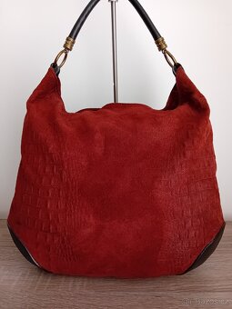 Genuine Leather Italy dámská velká hobo kabelka kožená - 8