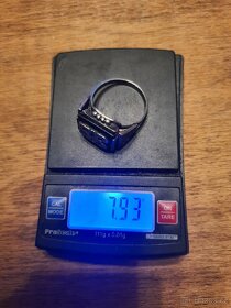 Starožitný stříbrný prsten s monogramem - 8