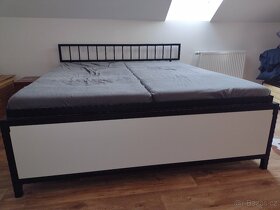 Kovová postel ,vyvyšená postel,masivní  postel 160 180 x 200 - 8
