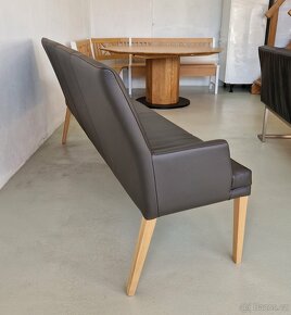 Nová lavice + 2 židle pravá kůže + dub masiv - 8