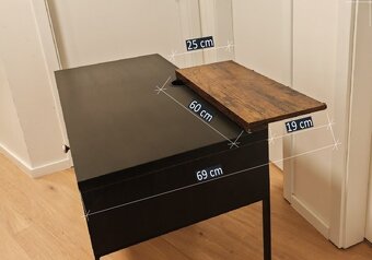 Stůl Ikea MICKE - černý s úchytkou - 8
