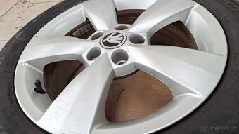 Alu kola Škoda 15" 5x100 letní pneu 185/60 R15 5-6mm Fabia - 8