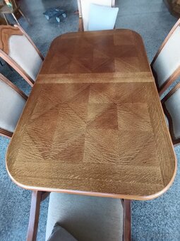 Jídelní set, stůl, židle, křesla, rustikální nábytek masív - 8