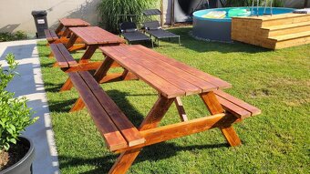 Pivní set, zahradní nábytek, stůl s lavicí do hospody, kempu - 8
