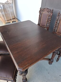 Starožitná masivní jídelní souprava - 8