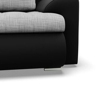 Rozkládací rohová sedací souprava TOKIO III Šedá/černá - 8