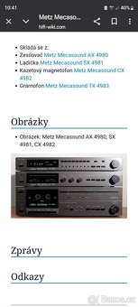 Hifi sestava Metz zesilovac tuner tapedeck - 8