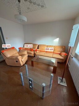 Obývací set – kožená sedací souprava - 8