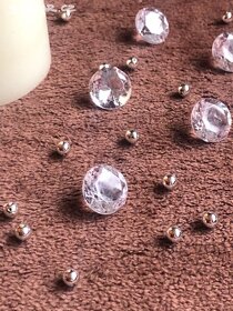 Dekorace - 30 ks stříbrných perliček-průměr 0,5 cm - 8