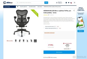 Kancelářská židle Herman Miller Mirra 2 NOVÁ, ZÁRUKA - 8