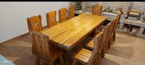 Drevený stôl 160×80 + 6 kus.stoličkov - 8