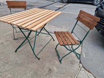 Zahradní Set Kov Dřevo Komplet 70x97 výška 73 cm - 8