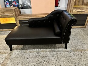 Luxusní CHESTERFIELD Lenoška hnědočerná Jako Nová - 8