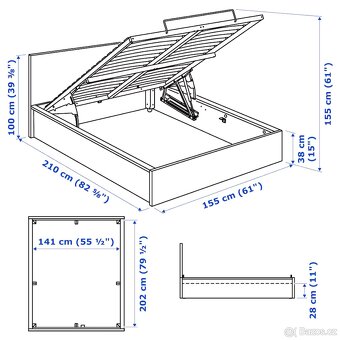 Postel IKEA MALM ÚLOŽNÝ PROSTOR 140x200 bez matrace - 8