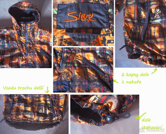 Vintage 90s unisex barevná bunda přes hlavu - 8