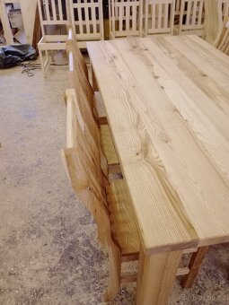 Jídelní stůl a židle masiv jasan set - 8