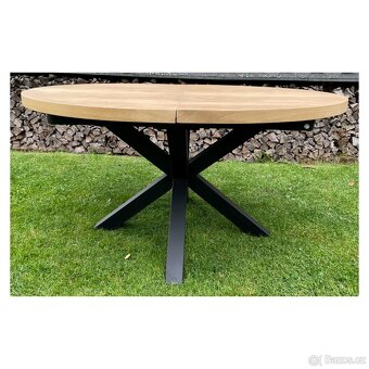 Masivní oválný jídelní stůl - Metalox 150 cm - 8