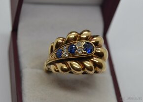 Masivní zlatý prsten s brilianty - 8