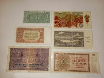 BANKOVKY 10 KČS 6 RŮZNÝCH EMISÍ, VŠE NEPERFOROVANÉ - 8