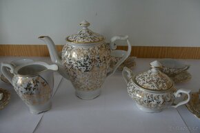 Čajový servis, porcelánové mísy, talíře, hrnečky, drobnosti - 8
